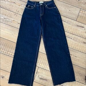 Princess Polly Dark Blue Wide Leg Jeans